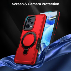 Vaku ® Xiaomi Redmi Note 12 5G ArmorSafe Military Grade Shockproof Protective Case with Ring Bracket Kickstand Back cover