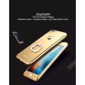 Joyroom ® Apple iPhone 6 / 6S ETOLICA Electro Plating Protective Case + Tempered Glass + Kick Stand Back Cover