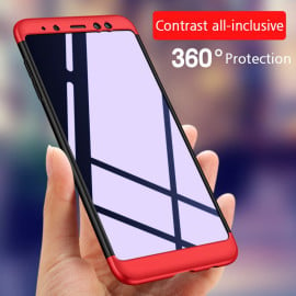 FCK ® Samsung Galaxy A8 Plus  3-in-1 360 Series PC Case Dual-Colour Finish Ultra-thin Slim Front Case + Back Cover