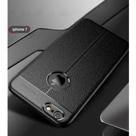 Vaku ® iPhone 7 Kowloon Leather Stitched Edition Top Quality Soft Silicone 4 Frames + Ultra-Thin Back Cover