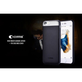 Comma ® Apple iPhone 6 / 6S Vivid Smooth Genuine Leather + TPU Case Back Cover