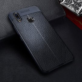 Vaku ® Vivo Y85 Kowloon Double-Stitch Edition Silicone Leather Texture Finish Ultra-Thin Back Cover