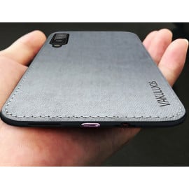 Vaku ® Samsung Galaxy  A7 (2018) Luxico Series Hand-Stitched Cotton Textile Ultra Soft-Feel Shock-proof Water-proof Back Cover
