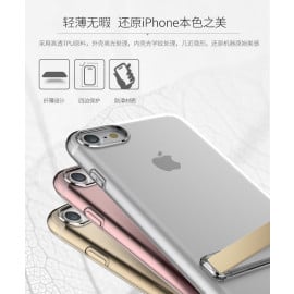 Rock ® Apple iPhone 8 Ultra-Slim Jacket Transparent TPU Case with Inbuilt Kickstand Back Cover