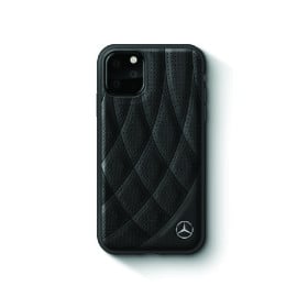 Mercedes Benz ® Apple iPhone 11 Pro Bow Line Quilted Perforated Leather Back Cover