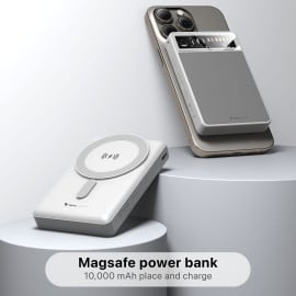 Vaku ® Xylon 10000mAh Magsafe Wireless Power Bank 15W Super Fast Charging 20W PD Ultra Slim Matte PU Leather Design
