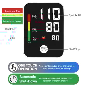 DR VAKU ® Electronic Rechargeable BP Machine Monitor Digital Fully Automatic Upper Arm Blood Pressure Checking Machine with Voice Function Heart Rate Monitoring Advanced Chip One-Touch Operation Cuff Kit