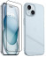 Vaku ® 2in1 Value Combo Pack Glassy Clear Silicone Back Cover + Tempered Glass Screen Guard for iPhone 15 / 15 Plus / 15 Pro / 15 Pro Max