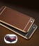 VAKU ® VIVO Y66 Leather Stitched Gold Electroplated Soft TPU Back Cover