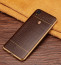 VAKU ® VIVO V3 European Leather Stitched Gold Electroplated Soft TPU Back Cover