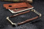 R-JUST ® Apple iPhone 6 / 6S Rosewood Shockproof Aluminium Metal+Wooden Bumper with Leather Veneer Back Cover