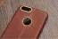 Vaku ® Apple iPhone 8 Plus Lexza Series Double Stitch Leather Shell with Metallic Logo Display Back Cover