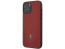 Scuderia Ferrari ® Apple iPhone 12 / 12 Pro Curved Line Stitched Leather Hard Case Back Cover