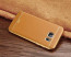 VAKU ® Samsung Galaxy S6 Edge Plus Leather Stitched Gold Electroplated Soft TPU Back Cover