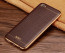 Vaku ® Vivo Y53 European Leather Stitched Gold Electroplated Soft TPU Back Cover