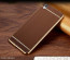 VAKU ® OPPO A37 Leather Stitched Gold Electroplated Soft TPU Back Cover