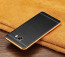 Vaku ® Samsung Galaxy J7 Max Leather Stitched Gold Electroplated Soft TPU Back Cover