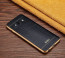 VAKU ® Samsung A8 European Leather Stitched Gold Electroplated Soft TPU Back Cover