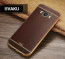 VAKU ® Samsung Galaxy J7 (2016) Leather Stiched Gold Electroplated Soft TPU Back Cover