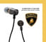 Lamborghini ® Official Huracan LP Deluxe Metallic High Fidelity 100dB In-Ear Headphones + Mic + Remote with Gold-plated Jack Earphone Black