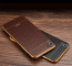VAKU ® VIVO Y51L European Leather Stitched Gold Electroplated Soft TPU Back Cover