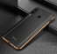 Vaku ® Samsung Galaxy M30 Vertical Leather Stitched Gold Electroplated Soft TPU Back Cover