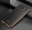 Vaku ® Samsung Galaxy A8 Plus Vertical Leather Stitched Gold Electroplated Soft TPU Back Cover