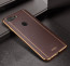Vaku ® OnePlus 5T Vertical Leather Stitched Gold Electroplated Soft TPU Back Cover