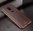 Vaku ® OnePlus 6 Vertical Leather Stitched Gold Electroplated Soft TPU Back Cover