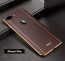 VAKU ® Apple iPhone 8 Plus Vertical Leather Stitched Gold Electroplated Soft TPU Back Cover
