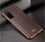 Vaku ® Samsung Galaxy S20 Vertical Leather Stitched Gold Electroplated Soft TPU Back Cover