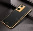 Vaku ® Oppo A57 4G Luxemberg Series Leather Stitched Gold Electroplated Soft TPU Back Cover