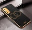 Vaku ® Vivo V19 Skylar Leather Pattern Gold Electroplated Soft TPU Back Cover