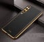 Vaku ® Samsung Galaxy A50 Luxemberg Series Leather Stitched Gold Electroplated Soft TPU Back Cover