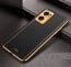 Vaku ® Oppo Reno7 5G Luxemberg Series Leather Stitched Gold Electroplated Soft TPU Back Cover