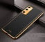 Vaku ®  Samsung Galaxy S20 FE Luxemberg Series Leather Stitched Gold Electroplated Soft TPU Back Cover