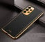 Vaku ® Samsung Galaxy A52 Luxemberg Series Leather Stitched Gold Electroplated Soft TPU Back Cover