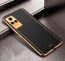 Vaku ® Vivo Y73 Luxemberg Series Leather Stitched Gold Electroplated Soft TPU Back Cover