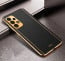 Vaku ® Samsung Galaxy A52s Luxemberg Series Leather Stitched Gold Electroplated Soft TPU Back Cover