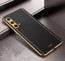 Vaku ® OnePlus Nord CE Luxemberg Series Leather Stitched Gold Electroplated Soft TPU Back Cover