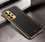 Vaku ® Samsung Galaxy A23 5G Luxemberg Series Leather Stitched Gold Electroplated Soft TPU Back Cover
