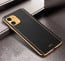 Vaku ® For Apple iPhone 11 Luxemberg Series Leather Stitched Gold Electroplated Soft TPU Back Cover