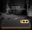 Vaku ® OnePlus Nord 2 Luxemberg Series Leather Stitched Gold Electroplated Soft TPU Back Cover