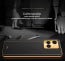 Vaku ® Vivo Y33S Luxemberg Series Leather Stitched Gold Electroplated Soft TPU Back Cover