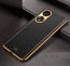 Vaku ® Oppo A58 4G Luxemberg Leather Pattern Gold Electroplated Soft TPU Back Cover