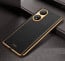 Vaku ® Vivo Y100A 5G Luxemberg Leather Pattern Gold Electroplated Soft TPU Back Cover