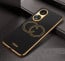 Vaku ® Oppo A58 4G Skylar Leather Pattern Gold Electroplated Soft TPU Back Cover