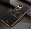 Vaku ® Oppo F23 5G Skylar Leather Pattern Gold Electroplated Soft TPU Back Cover