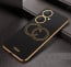 Vaku ® Vivo Y27 Skylar Leather Pattern Gold Electroplated Soft TPU Back Cover