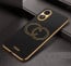 Vaku ® Oppo A17 Skylar Leather Pattern Gold Electroplated Soft TPU Back Cover